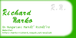 richard marko business card